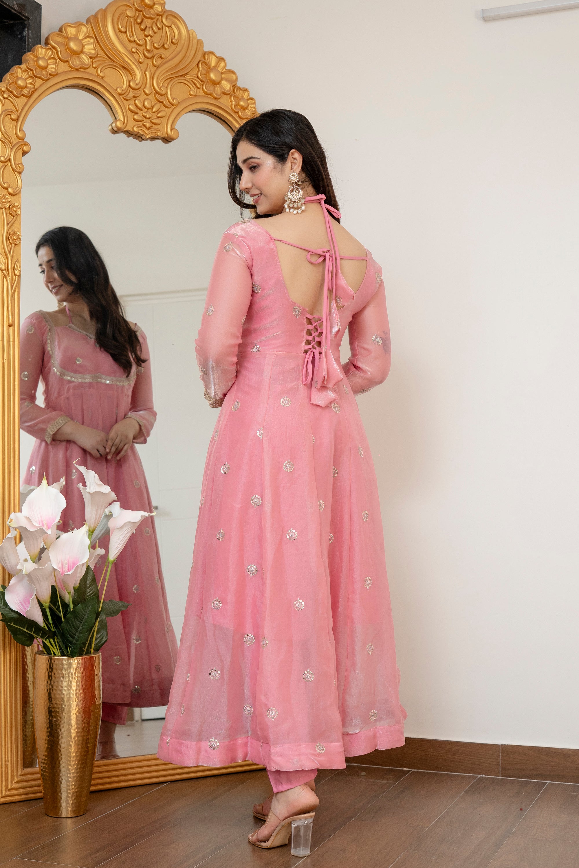 Blush Pink Anarkali Premium Suit Set