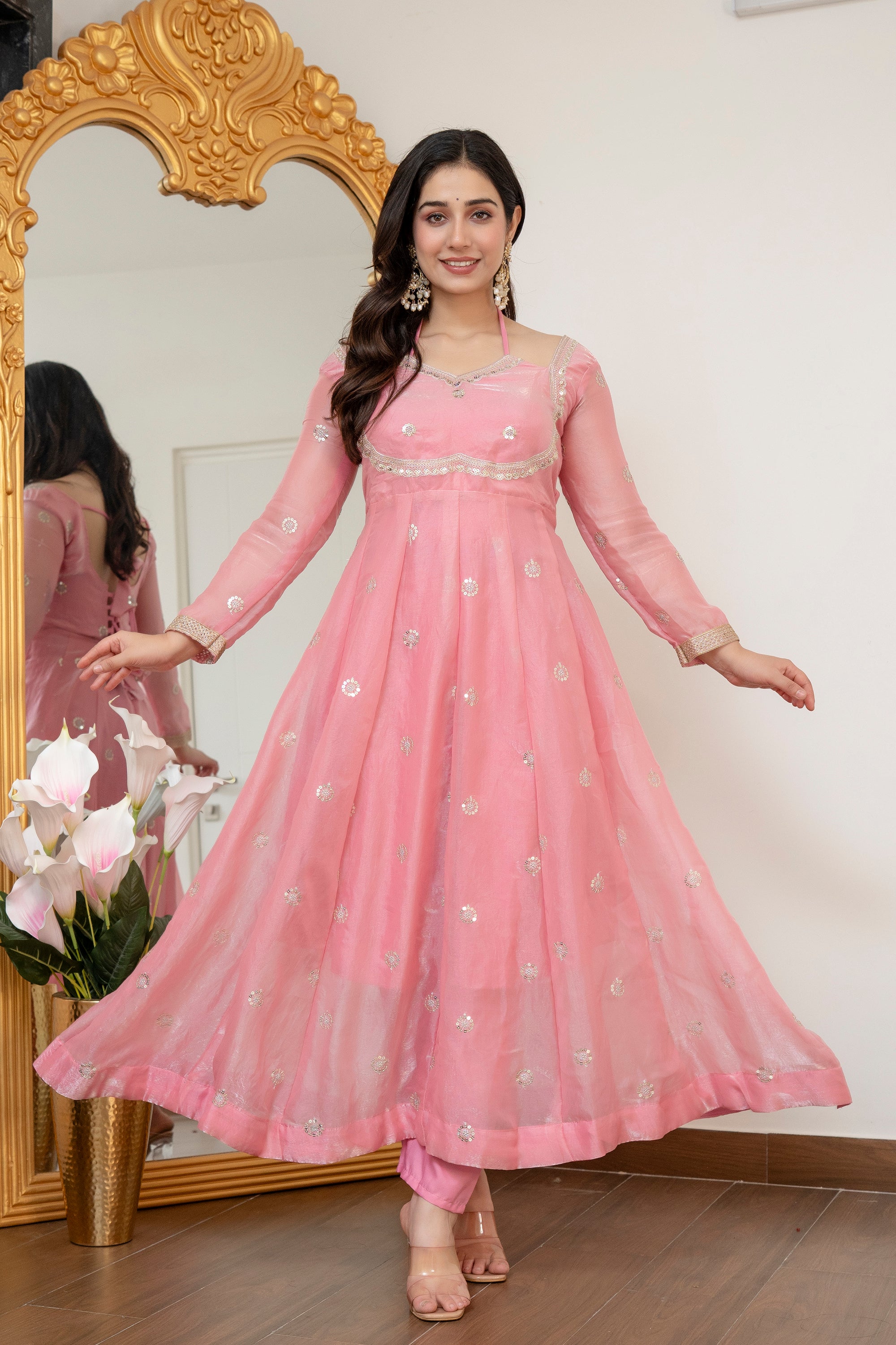 Blush Pink Anarkali Premium Suit Set
