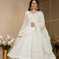 Off-White Coloured Anarkali Suit Set