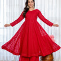 Piink Shades Lakhnavi Embroidered Work Anarkali Suit Set