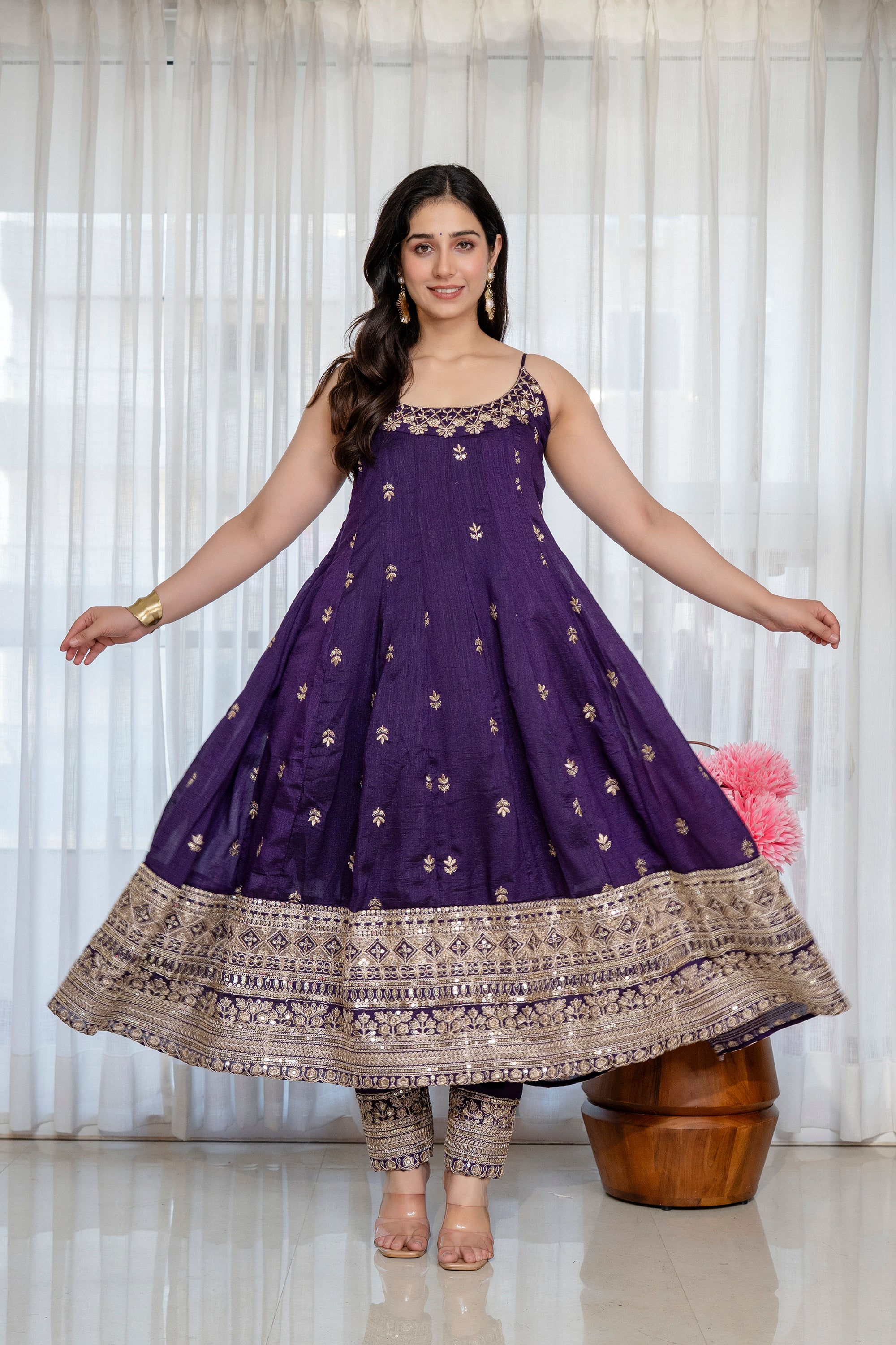 Purple Premium Quality Anarkali Suit Set