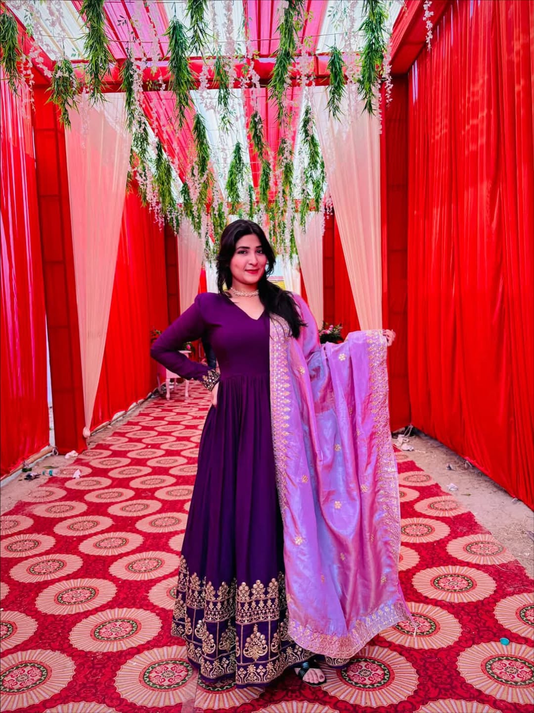 Mala Designer Embroidered Zari Sequins Work Gown