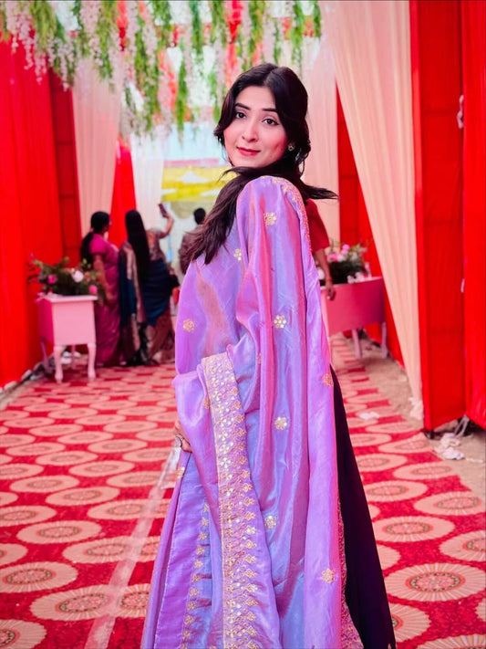 Mala Designer Embroidered Zari Sequins Work Gown