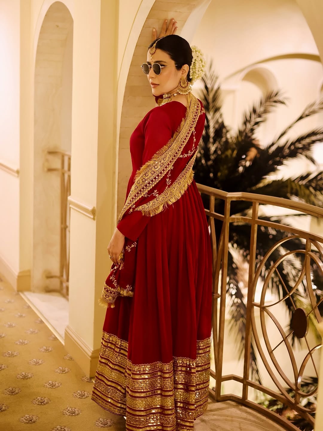 Nupura Maroon Designer Embroidered Zari Sequins Work Gown