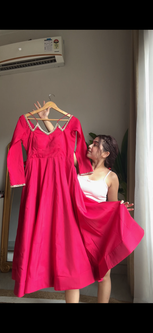 Neha Dark Pink Premium Anarkali Suit Set