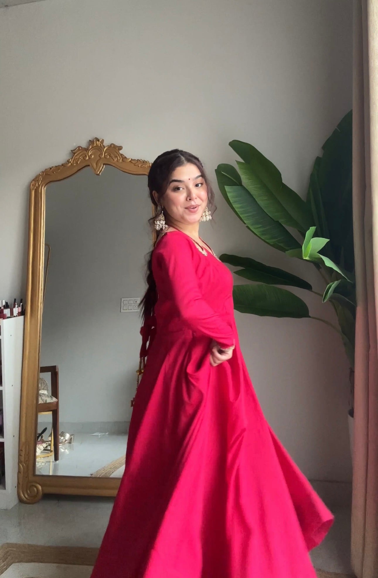 Neha Dark Pink Premium Anarkali Suit Set