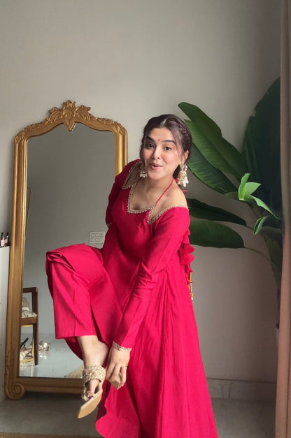 Neha Dark Pink Premium Anarkali Suit Set