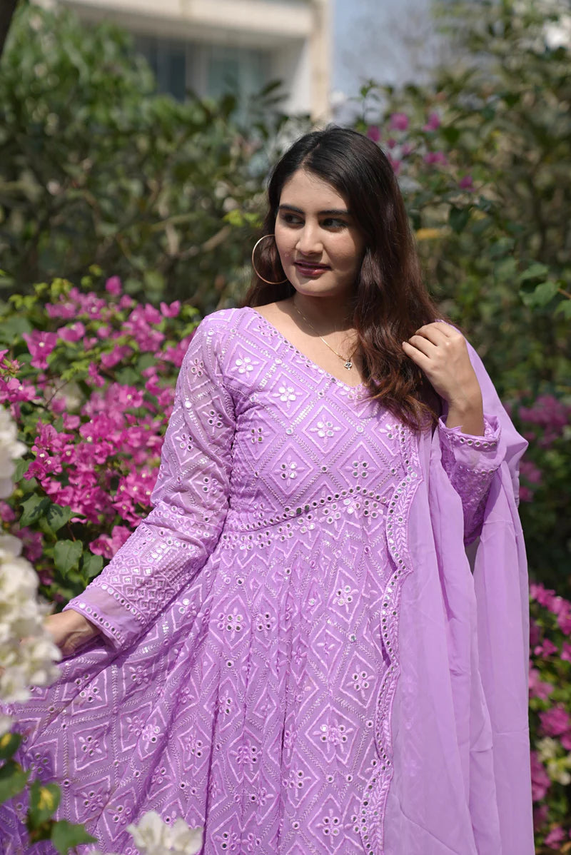 Vedika's Coloured Premium Quality Anarkali Suit Set