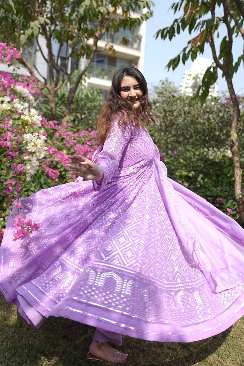 Vedika's Coloured Premium Quality Anarkali Suit Set