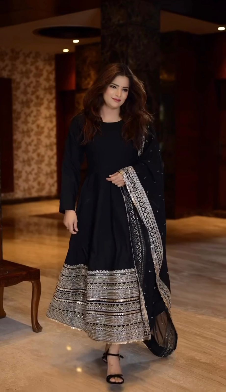 Premium Black Anarkali Suit Set