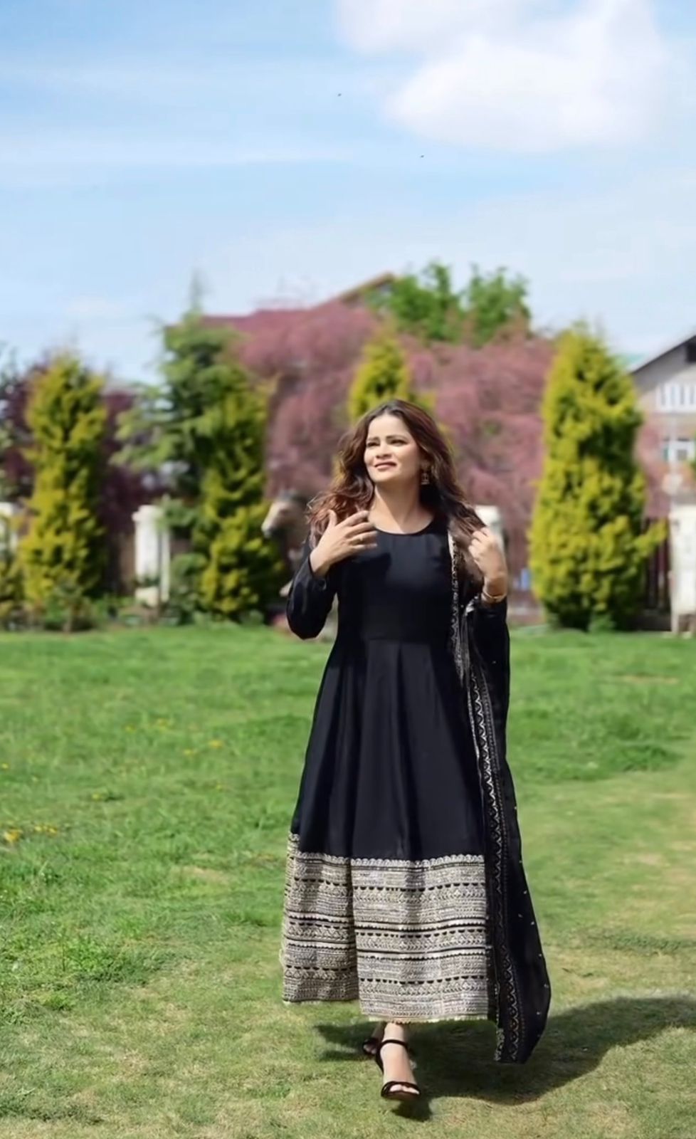 Premium Black Anarkali Suit Set