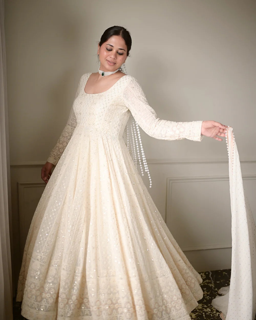 Elegant Wedding Wear Heavy Embroidered Anarkali Suit